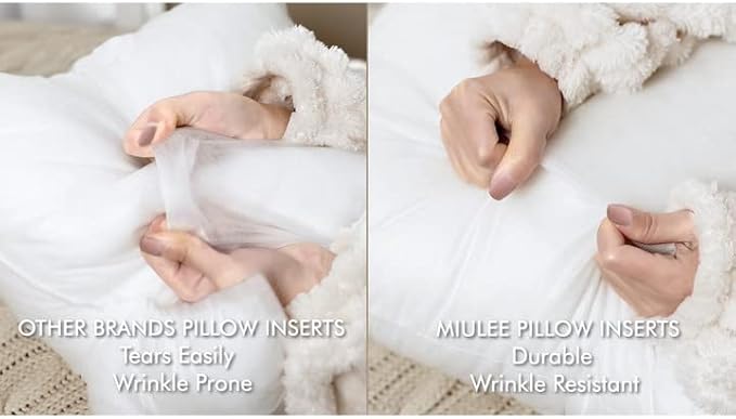 MIULEE Pillow Insert 12x20 Inch, Decorative Rectangle Throw Pillow Insert, Premium Fluffy Pillow Forms Stuffer for Sofa Couch Living Room