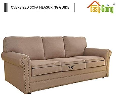 Easy-Going Reversible Oversized Couch Cover for 3 Cushion Couch Sofa Cover for Dogs Water Resistant Furniture Protector Cover with Foam Sticks for Pet (Oversized Sofa, Chocolate/Chocolate)