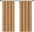 Simplebrand Ava Taupe Blackout Curtains for Bedroom 63 Inch Length 2 Panels Set, Solid Thermal Insulated Energy Saving Rod Pocket Window Treatment Curtains Blackout Drapes, W40 x L63 Inch, Taupe