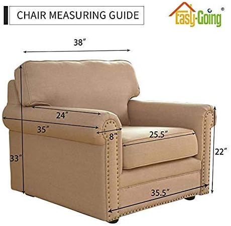 Easy-Going Chair Sofa Slipcover Reversible Sofa Cover Water Resistant Couch Cover Furniture Protector Cover with Elastic Straps for Pets Kids Children Dog Cat (Chair, Coffee/Ivory)