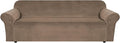 H.VERSAILTEX Stretch Velvet Sofa Covers Large Couch Covers Furniture Protector Soft with Non Slip Elastic Bottom, Feature Thick Comfy Rich Velour (Extra Large Sofa 98"-105", Coco Mocha)