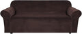 H.VERSAILTEX Stretch Velvet Sofa Covers Large Couch Covers Sofa Slipcovers Furniture Protector Soft with Non Slip Elastic Bottom, Feature Thick Comfy Rich Velour (Extra Wide Sofa 98"-105", Chocolate)