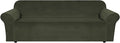 H.VERSAILTEX Stretch Velvet Sofa Covers Large Couch Covers Furniture Protector Soft with Non Slip Elastic Bottom, Feature Thick Comfy Rich Velour (Extra Large Sofa 98"-105", Olive)
