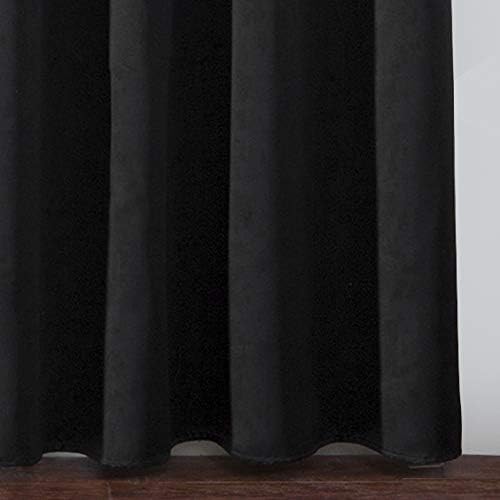 LEMOMO Blackout Curtains 52 x 108 inch/Black Curtains Set of 2 Panels/Thermal Insulated Room Darkening Bedroom Curtains