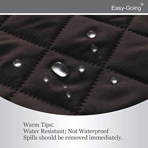 Easy-Going 4 Seater Sofa Slipcover Reversible Sofa Cover Water Resistant Couch Cover with Foam Sticks Elastic Straps Furniture Protector for Pets Children Dog Cat (XX-Large, Chocolate/Beige)