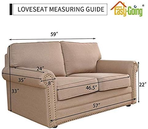Easy-Going Reversible Loveseat Couch Cover for 2 Cushion Couch Sofa Cover for Dogs Water Resistant Furniture Protector with Foam Sticks Elastic Straps for Pet (Loveseat, Navy/Ivory)