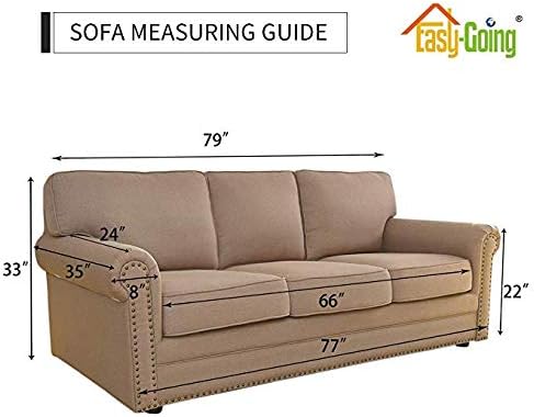 Easy-Going Reversible Couch Cover for 3 Cushion Couch Sofa Cover for Dogs Water Resistant Furniture Protector Cover with Foam Sticks Elastic Straps for Pet Cat (Sofa, Gray/Gray)