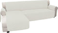 Easy-Going Sofa Slipcover L Shape Sofa Cover Sectional Couch Cover Chaise Cover Reversible Furniture Protector for Pets Kids Dog Cat (Large, Ivory/Ivory)