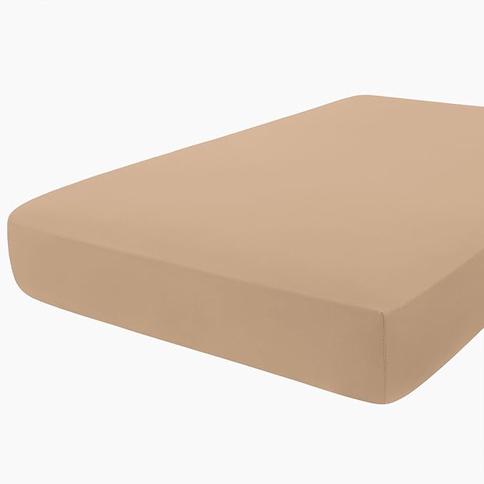 hyha Milk Silk Couch Cushion Covers, Soft Magic Sofa Covers Washable for 3 Cushion Couch, Stretch Sectional Outdoor Cushion Covers for Patio Furniture with Elastic Bottom(Large, Camel)