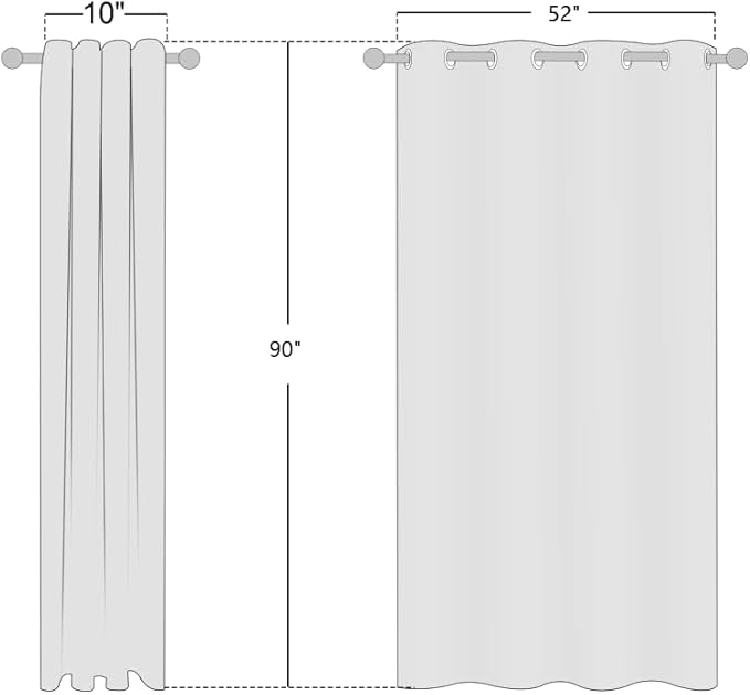 NICETOWN 100% Absolutely Blackout Linen Curtains with Thermal Insulated White Liner, White, 52 inches Wide, 90 inches Length Energy Saving Curtains for Living Room 2 Panels Set, Vertical Blinds