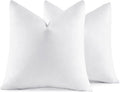 MIULEE 30x30 Pillow Inserts,Set of 2 Down Feather Throw Pillows for Couch Sofa Bed, Decorative Fluffy Throw Pillow Inserts Cotton Fabric,White