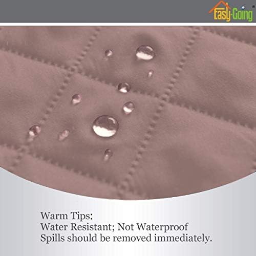 Easy-Going 4 Seater Sofa Slipcover Reversible Sofa Cover Water Resistant Couch Cover with Foam Sticks Elastic Straps Furniture Protector for Pets Children Dog Cat (XX-Large, Pink/Beige)