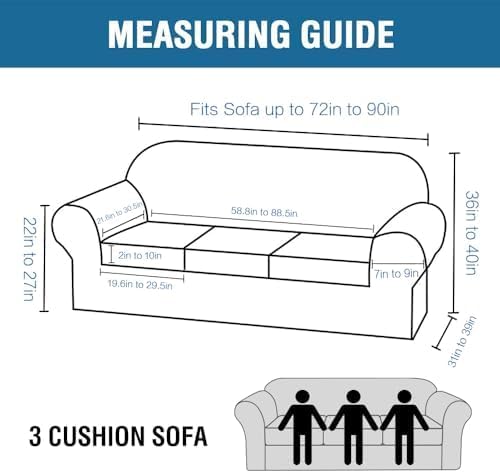 H.VERSAILTEX Modern Velvet Plush 4 Piece High Stretch Sofa Slipcover Sofa Cover Furniture Protector Form Fit Thick Velvet Sofa Cover for 3 Cushion Couch Width Up to 90 Inch (Sofa, Burnt Brick)