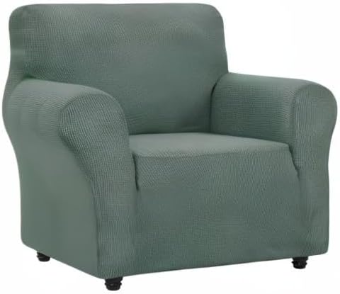 ZNSAYOTX Super Stretch Chair Slipcover Universal Sofa Chair Covers for Living Room Dogs Pet Furniture Protector Spandex Armchair Slipcovers with Anti Slip Foam Sticks (Pea Green, Chair)