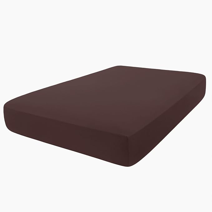 hyha Milk Silk Couch Cushion Covers, Soft Magic Sofa Covers Washable for 2 Cushion Couch, Stretch Sectional Outdoor Cushion Covers for Patio Furniture with Elastic Bottom(Medium, Chocolate)