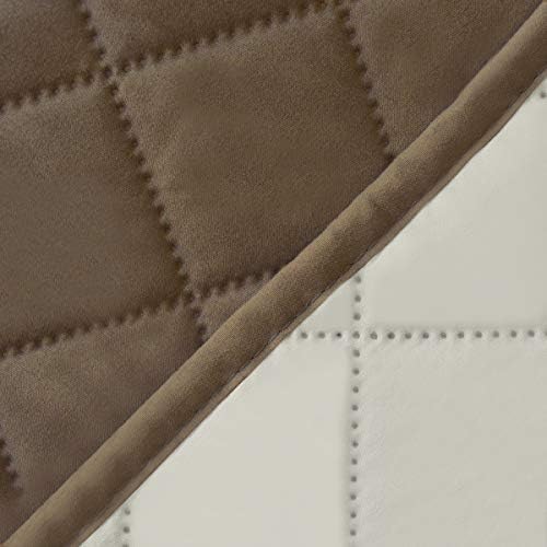 Easy-Going 4 Seater Sofa Slipcover Reversible Sofa Cover Water Resistant Couch Cover with Foam Sticks Elastic Straps Furniture Protector for Pets Children Dog Cat (XX-Large, Camel/Ivory)