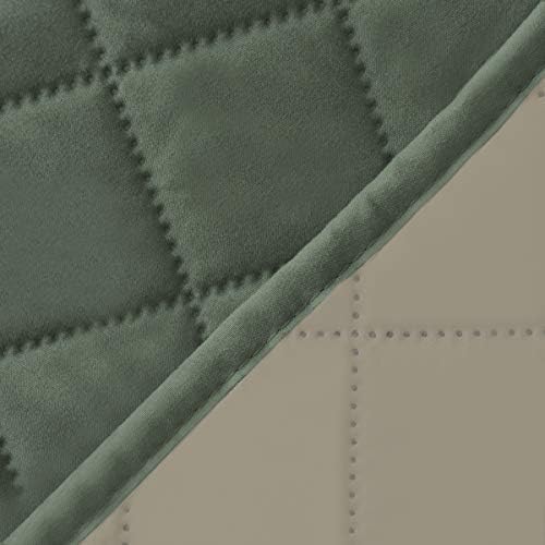 Easy-Going 4 Seater Sofa Slipcover Reversible Sofa Cover Water Resistant Couch Cover with Foam Sticks Elastic Straps Furniture Protector for Pets Children Dog Cat (XX-Large, Greyish Green/Beige)
