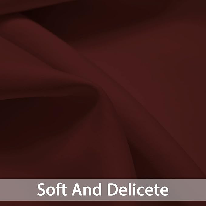 Yakamok 36 Inch Blackout Curtains for Kitchen, Grommet Sunlight Block Energy Saving Window Drapes for Bedroom Bathroom, Burgundy Red, 52Wx36L, 2 Panels