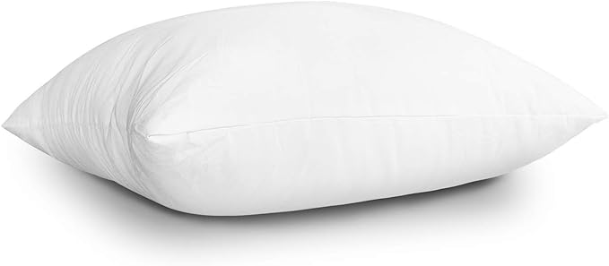 EDOW Throw Pillow Inserts, Set of 2 Lightweight Down Alternative Polyester Pillow, Couch Cushion, Sham Stuffer, Machine Washable. (White, 18x18)