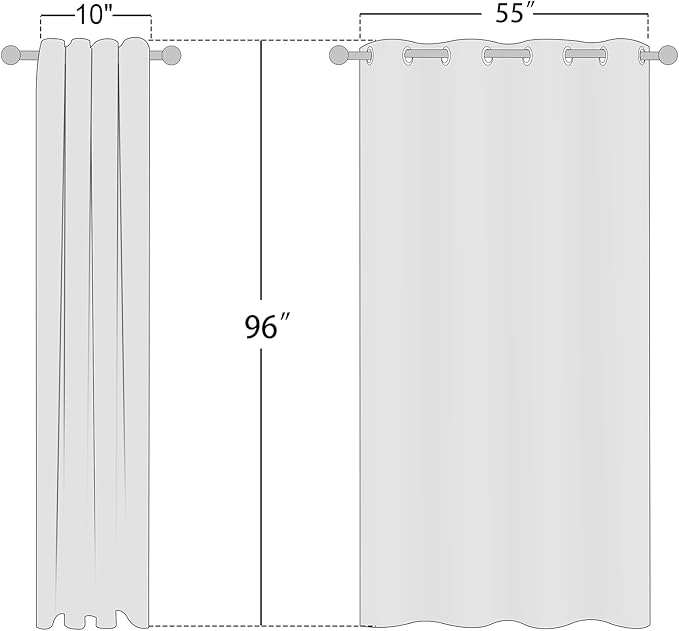 NICETOWN Flax Linen Semi Sheer Curtains 96 inches Long, Grommet Vertical Drapes Privacy Added with Light Filtering Window Treatments for Bedroom/Living Room, Natural, W55 x L96