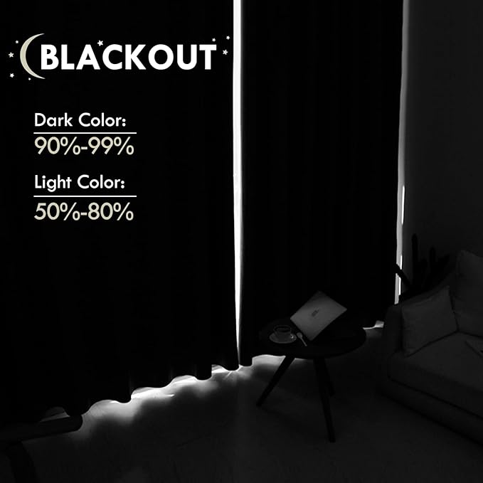 DWCN Blackout Curtains Room Darkening Thermal Insulated Bedroom Curtains Window Curtain Panels, 42 x 84 inches Long, Set of 2 Olive Green Rod Pocket Drapes