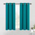 NICETOWN ROM Darkening Curtains 54 inch Length 2 Panels, Thermal Insulated Grommet Blackout Curtains for Modern Casual Elegant Bedroom Kids Room Theme Decoration (Peacock Teal, 2 Pieces, W42)