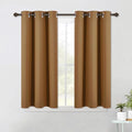 NICETOWN Sleek Blackout Curtains 45 inches Length for Small Windows, Noise Reducing and Block Draft Panels for Door Doorway Laundry Office Luxury Decor Theme (2 Panels, Gold Brown, W42 x L45 -Inch)