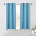 NICETOWN Thermal Insulated Curtains Blackout Draperies, Window Treatment Solid Grommet Room Darkening Drape Panels for Bedroom (Teal Blue, Set of 2 Panels, 42 by 45 Inch Long)