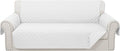 Reversible 4 Seater Sofa Cover 91 Inch Large Couch Cover Furniture Protector(Sofa XX-Large,White/White