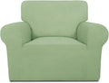 PureFit Super Stretch Chair Sofa Slipcover – Spandex Non Slip Soft Couch Sofa Cover, Washable Furniture Protector with Non Skid Foam and Elastic Bottom for Kids, Pets （Chair, Sage Green）