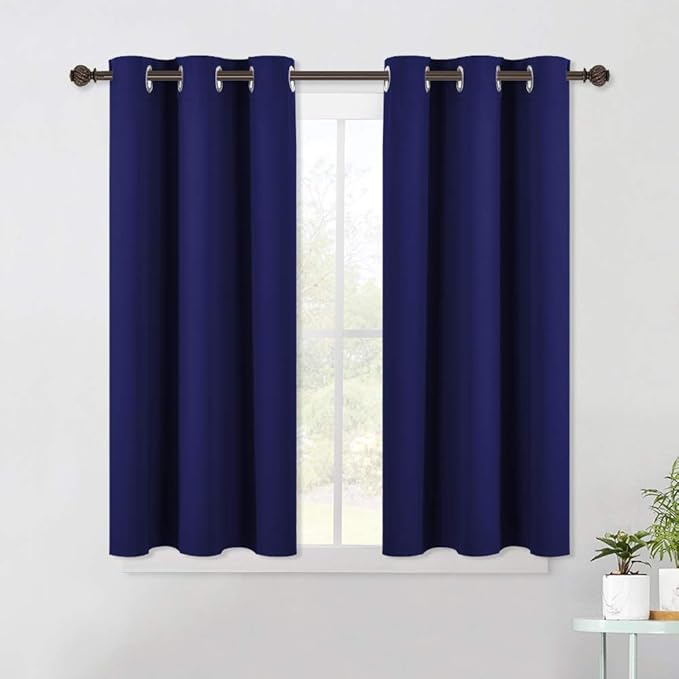 NICETOWN Royal Blue Blackout Draperies Curtains, All Season Thermal Insulated Solid Grommet Top Blackout Curtains/Drapes for Kid's Room (1 Pair, 42 x 45 Inch in Royal Blue)
