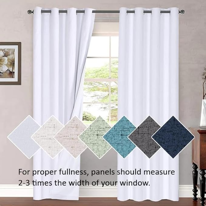 H.VERSAILTEX Blackout Room Darkening Thermal Insulated Grommet Window Curtains Drapes Draperies for Living Room/Bedroom, Energy Saving Curtains for Patio Door, Dove Gray, 1 Panel, 52" W x 96" L