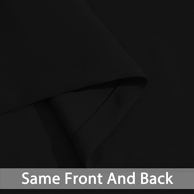 Yakamok 84 Inch Length Blackout Curtains for Bedroom, Room Darkening Thermal Insulated Solid Grommet Panels for Living Room(62Wx84L, Black, 2 Panels)