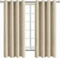 BGment Room Darkening Curtains 63 Inches Long - Grommet Thermal Insulated Drapes Window Treatment Curtains for Bedroom, 2 Panels, 52 x 63 Inch, Beige