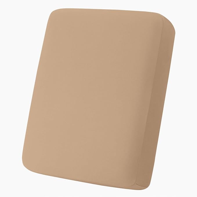 hyha Milk Silk Couch Cushion Covers, Soft Magic Sofa Covers Washable for Cushion Couch, Stretch Sectional Outdoor Cushion Covers for Patio Furniture with Elastic Bottom(Small, Camel)