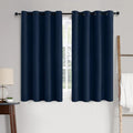 MIULEE Linen Textured Curtains for Bedroom Solid 100% Blackout Thermal Insulated Midnight Blue Grommet Room Darkening Curtains & Drapes Luxury Decor for Living Room Nursery 52 x 63 Inch (2 Panels)