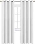 H.VERSAILTEX White Curtains for Bedroom Pure White Curtain 96 inches Long for Christmas Thermal Insulated Window Treatment Panel/Drape for Living Room, White, One Panel, Grommet Top, 52" W x 96" L