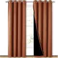 NICETOWN Burnt Orange 100% Blackout Window Curtain Panels, Heat and Cold Blocking Drapes with Black Liner for Nursery, 84 inches Thermal Insulated Draperies (2 Pieces, 52 inches Wide Each Panel)