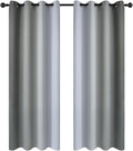 Yakamok Gray and Greyish White Thermal Insulated Grommet Light Blocking Window Drapes,Room Darkening Gradient Color Ombre Curtains for Bedroom (52W x 72L / 2 Panels, One Pair)