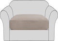 H.VERSAILTEX High Stretch Individual Seat Cushion Covers Sofa Slipcovers Couch Cushion Covers Sofa Covers Featuring Jacquard Textured Twill Fabric (1 Pack for 1 Cushion Chair, Sand, Small)