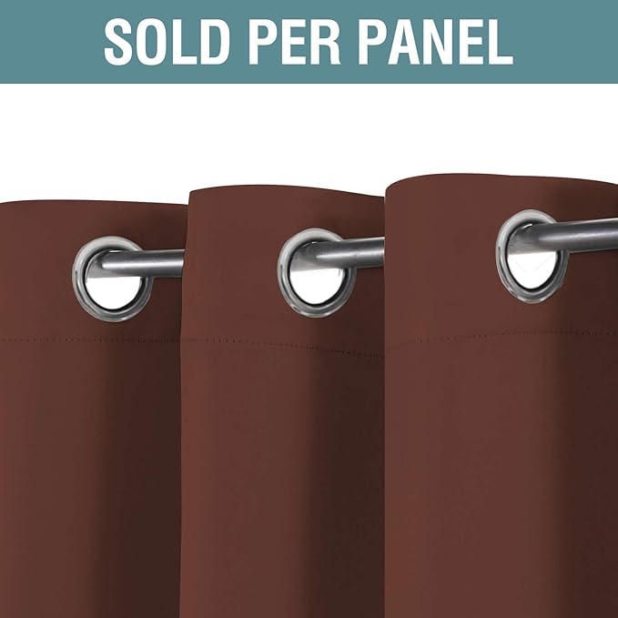 H.VERSAILTEX Blackout Curtain for Living Room Thermal Insulated Window Treatment Curtain Extra Long 84 inch Length Energy Saving Solid Grommet Top Blackout Drape, One Panel, Rust, 52" W x 84" L