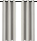 Yakamok Room Darkening Blackout Curtains Thermal Insulated Grommet Curtain Panels for Bedroom, 42W x 72L, Light Beige, 2 Panels