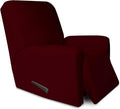 PureFit Super Stretch Chair Sofa Slipcover with Pocket – Spandex Non Slip Soft Couch Sofa Cover, Washable Furniture Protector with Elastic Bottom for Kids, Pets （Recliner, Wine）