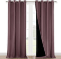 NICETOWN 100% Blackout Blinds, Set of 2, 46" x 102", Dry Rose, Laundry Room Decor Window Treatment Curtains for Large Patio Sliding Door, Thermal Insulated Curtains for Bedroom