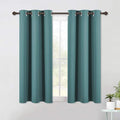 NICETOWN Blackout Curtain Panels for Bedroom, 2 Panels, Sea Teal, W42 x L40-inch, Thermal Insulated Grommet Top Blackout Draperies and Drapes for Basement