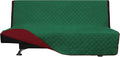 Easy-Going Futon Slipcover - Reversible Sofa Cover, Armless, Water Resistant - Protects Furniture from Pets & Kids (Green/Christmas Red)