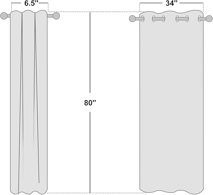 NICETOWN Natural Linen Doorway Curtains 80 inches Long, Grommet Thick Linen Weave Semi Sheer Window Treatments Privacy Assured with Light Filtering for Bedroom/Side Door, W34 x L80