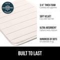 Bath Mat, Memory Foam, 30x20 Cream, Machine Washable with Grip Dots