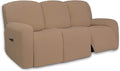 PureFit Super Stretch 3 Seats Recliner Chair Sofa Couch Cover with Pocket – Non Slip Soft Sofa Slipcover, Washable Spandex Reclining Furniture Protector for Kids, Pets (Recliner Sofa, Camel)