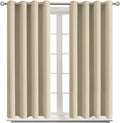BGment Room Darkening Curtains 54 Inches Long - Grommet Thermal Insulated Drapes Window Treatment Curtains for Bedroom, 2 Panels, 52 x 54 Inch, Beige
